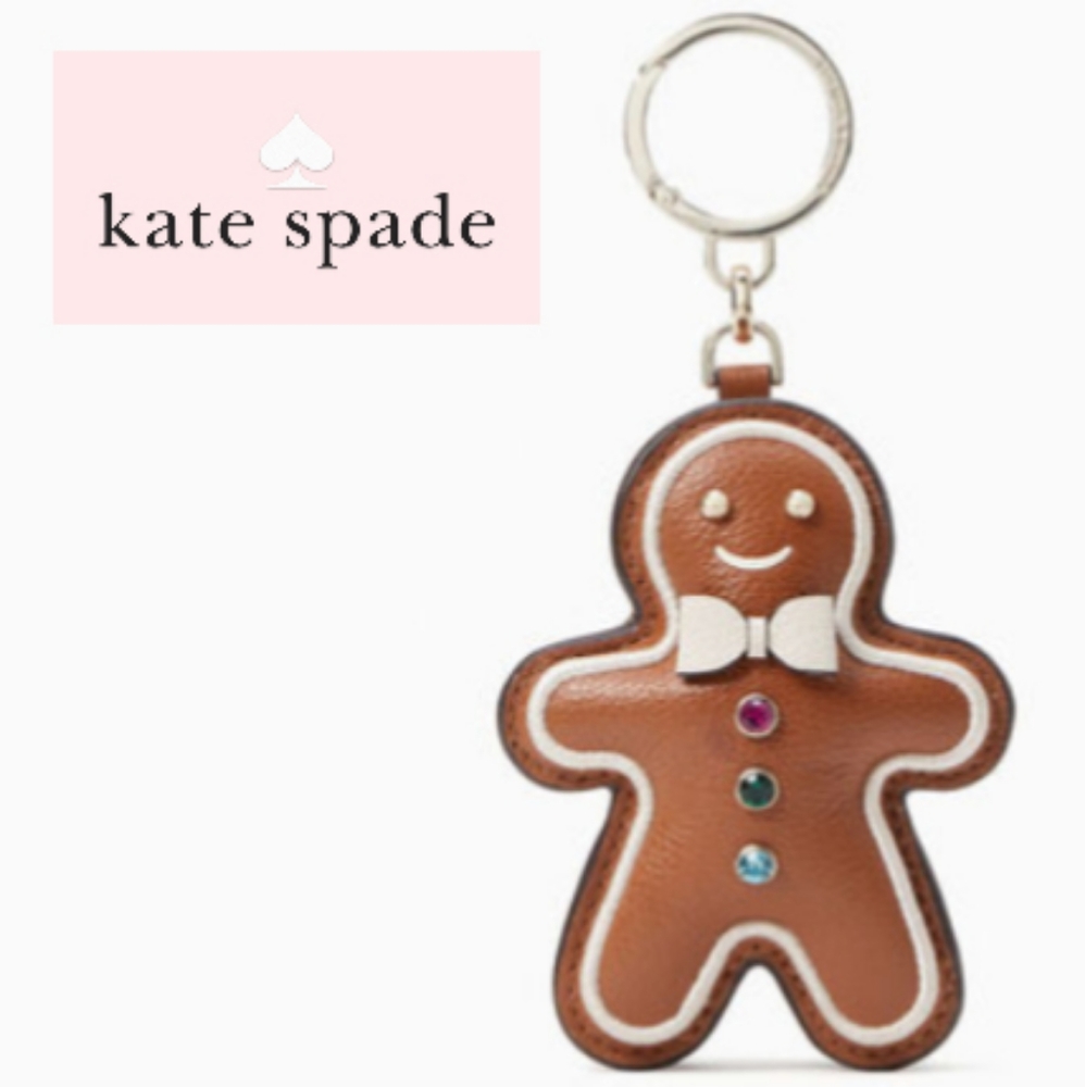 Kate Spade Pillow/ Puffy Gingerbread Man Keychain/Charm Christmas